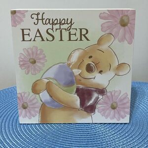 Winnie The Pooh Easter Wooden Sign with Flowers NWT
